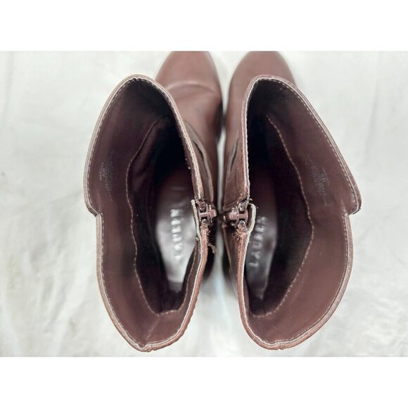 Lauren Ralph Lauren Marisol Brown Leather Ankle Zip Boots Women's Sz 8B - Picture 11 of 14